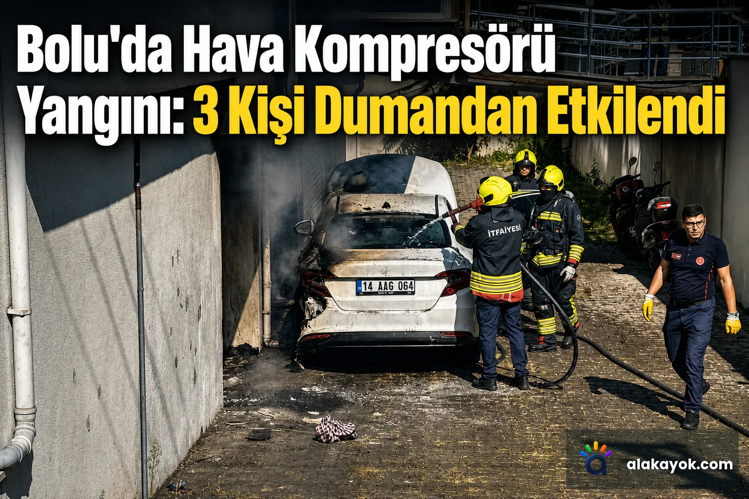 Bolu'da Hava Kompresörü Yangını: 3 Kişi Dumandan Etkilendi