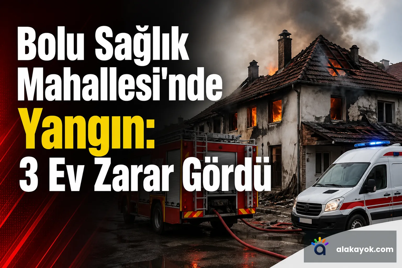 Bolu Sağlık Mahallesi'nde Yangın: 3 Ev Zarar Gördü