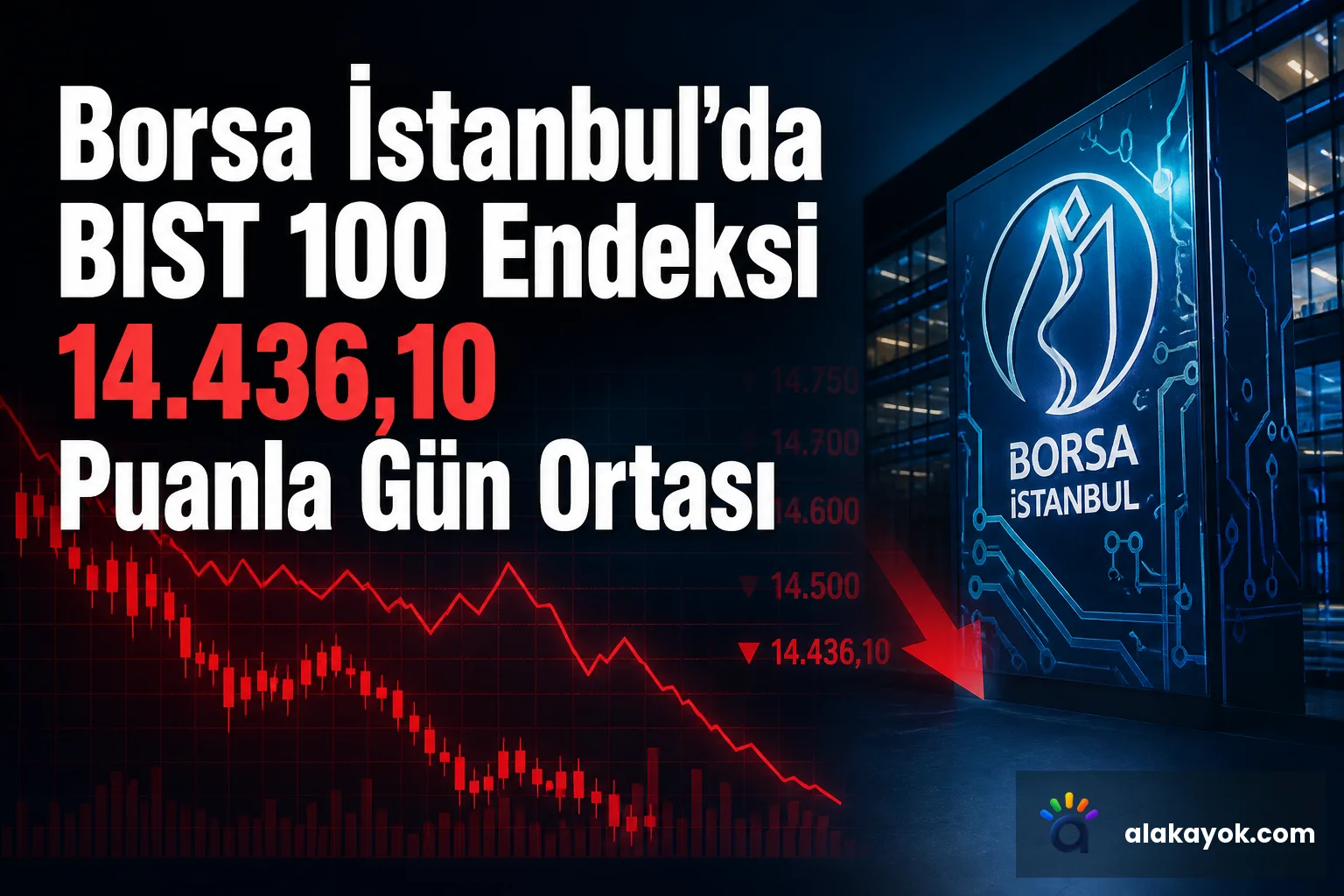 Borsa İstanbul'da BIST 100 Endeksi 14.436,10 Puanla Gün Ortası