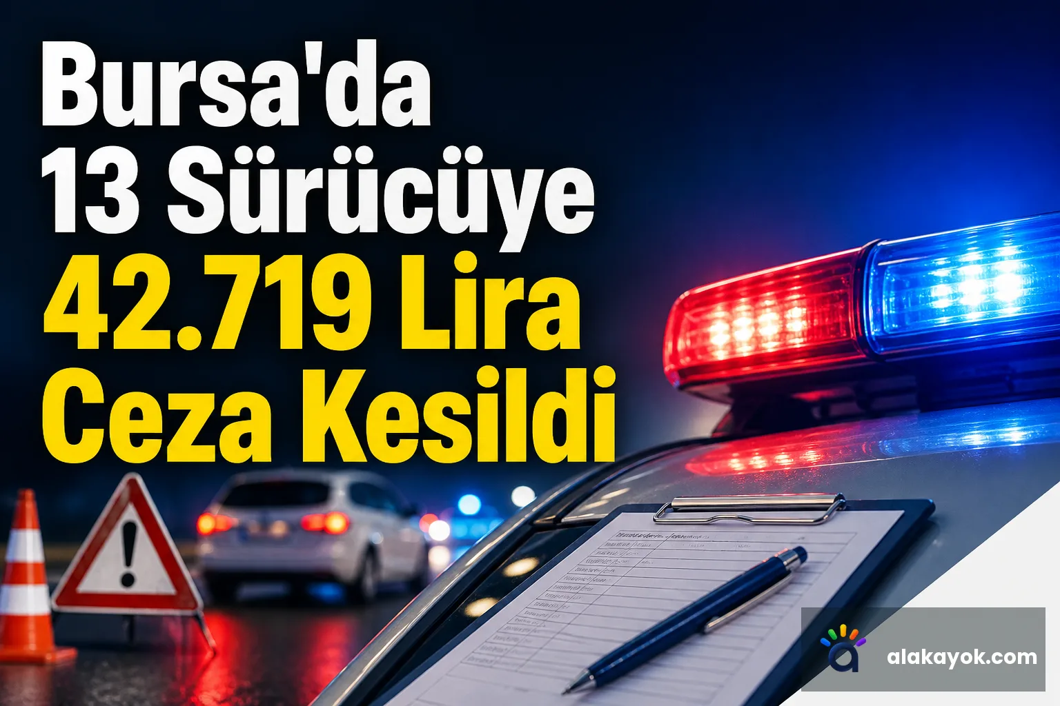 Bursa'da 13 Sürücüye 42.719 Lira Ceza Kesildi