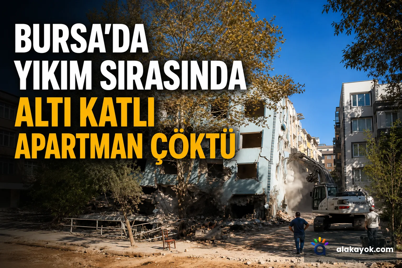 Bursa'da Yıkım Sırasında Altı Katlı Apartman Çöktü