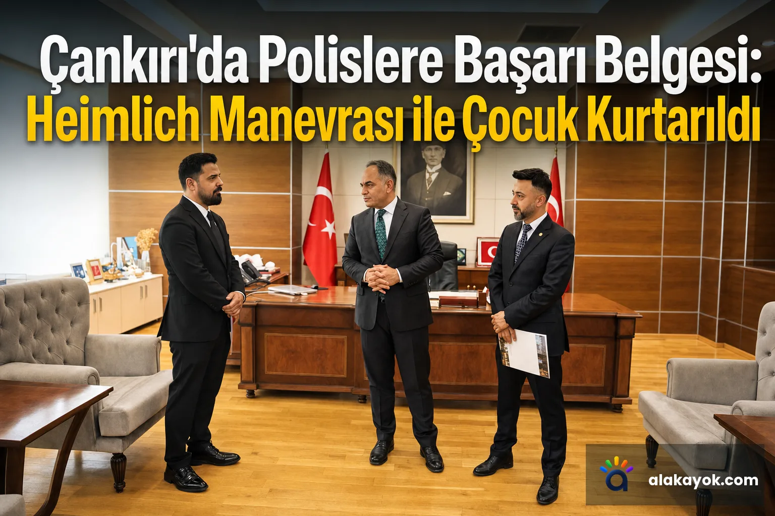 Çankırı'da Polislere Başarı Belgesi: Heimlich Manevrası ile Çocuk Kurtarıldı