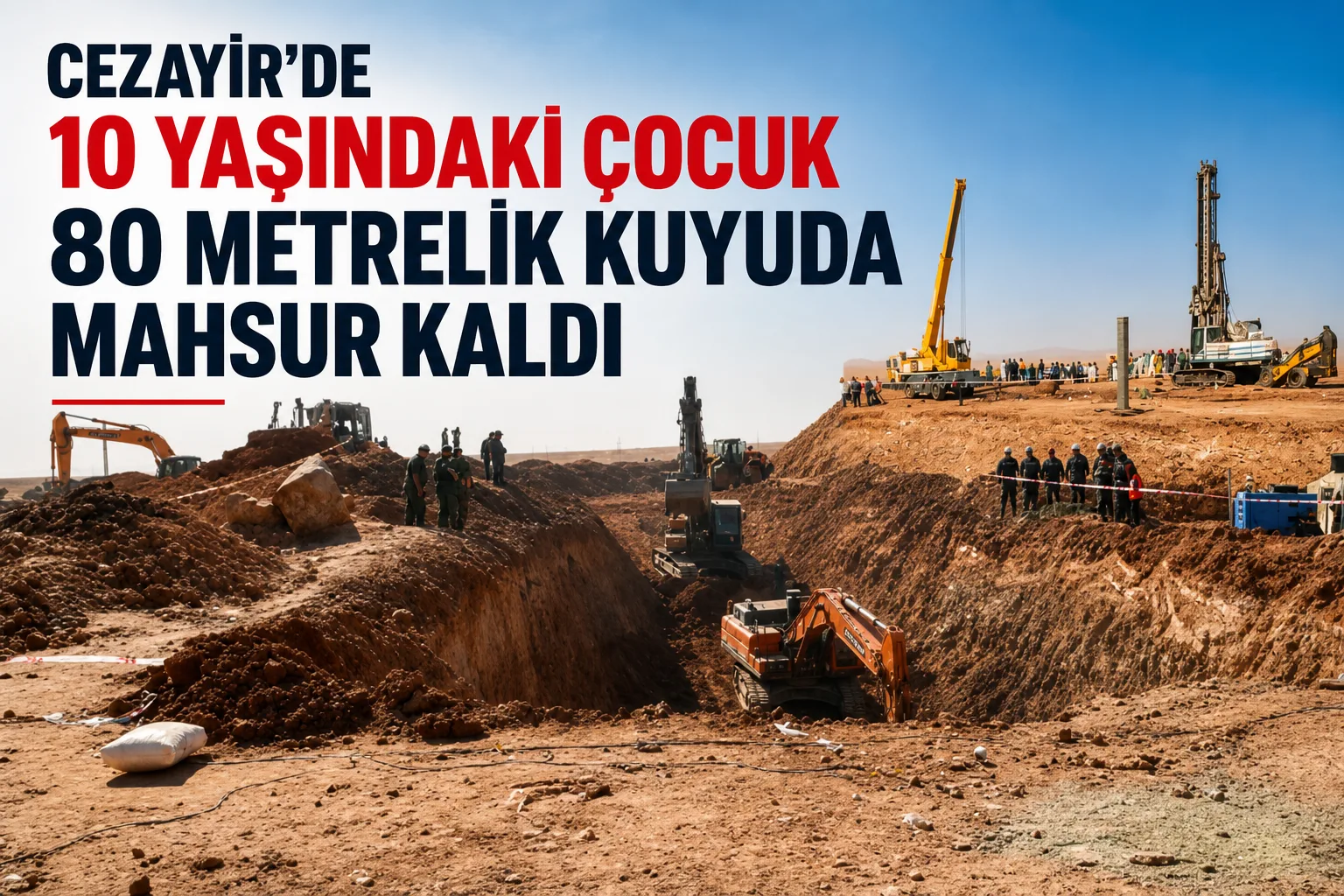 Cezayir'de 10 Yaşındaki Çocuk 80 Metrelik Kuyuda Mahsur Kaldı