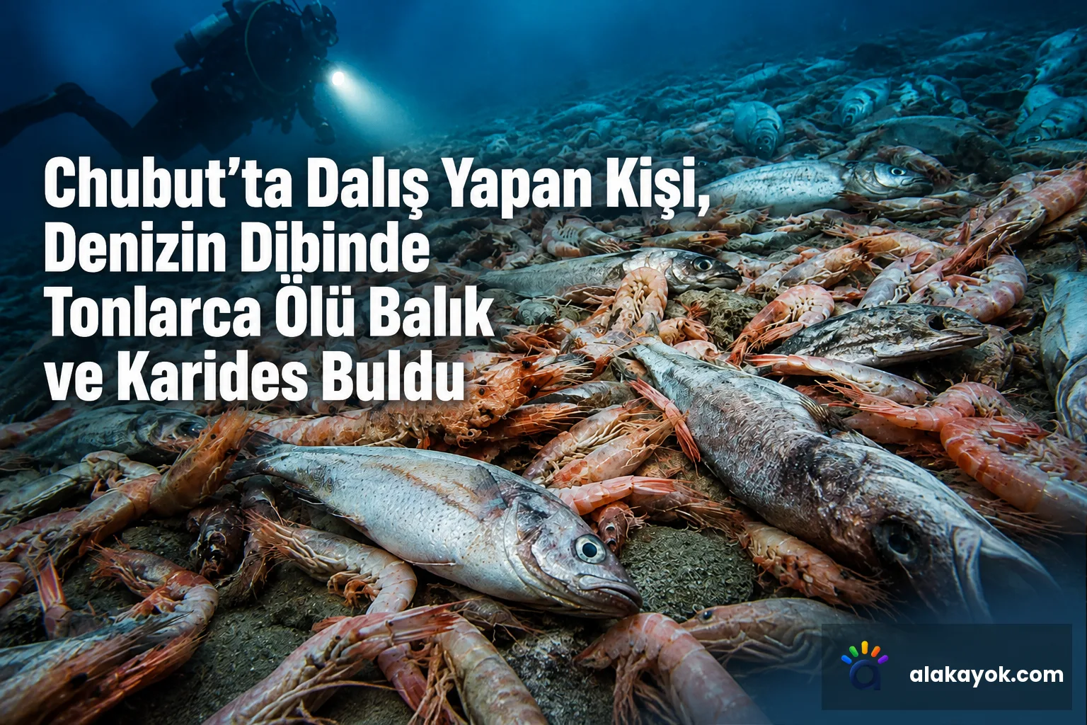 Chubut'ta Dalış Yapan Kişi, Denizin Dibinde Tonlarca Ölü Balık ve Karides Buldu