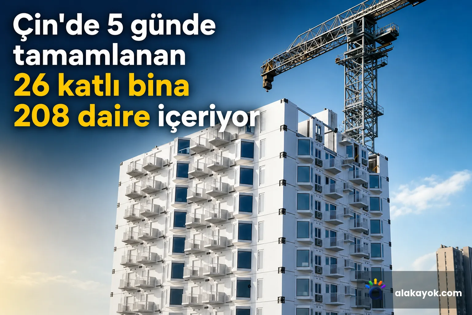 Çin'de 5 günde tamamlanan 26 katlı bina 208 daire içeriyor