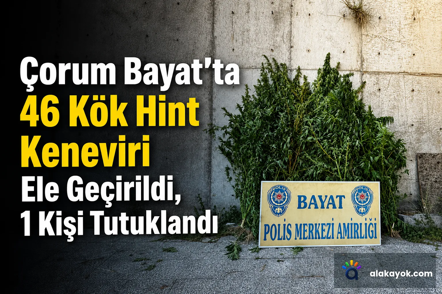 Çorum Bayat'ta 46 Kök Hint Keneviri Ele Geçirildi, 1 Kişi Tutuklandı