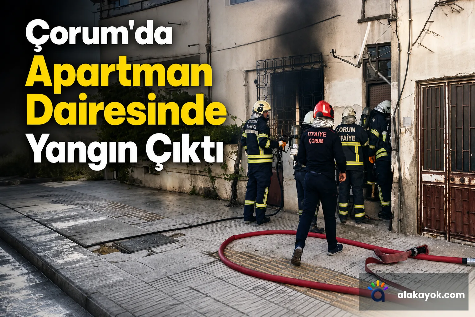Çorum'da Apartman Dairesinde Yangın Çıktı