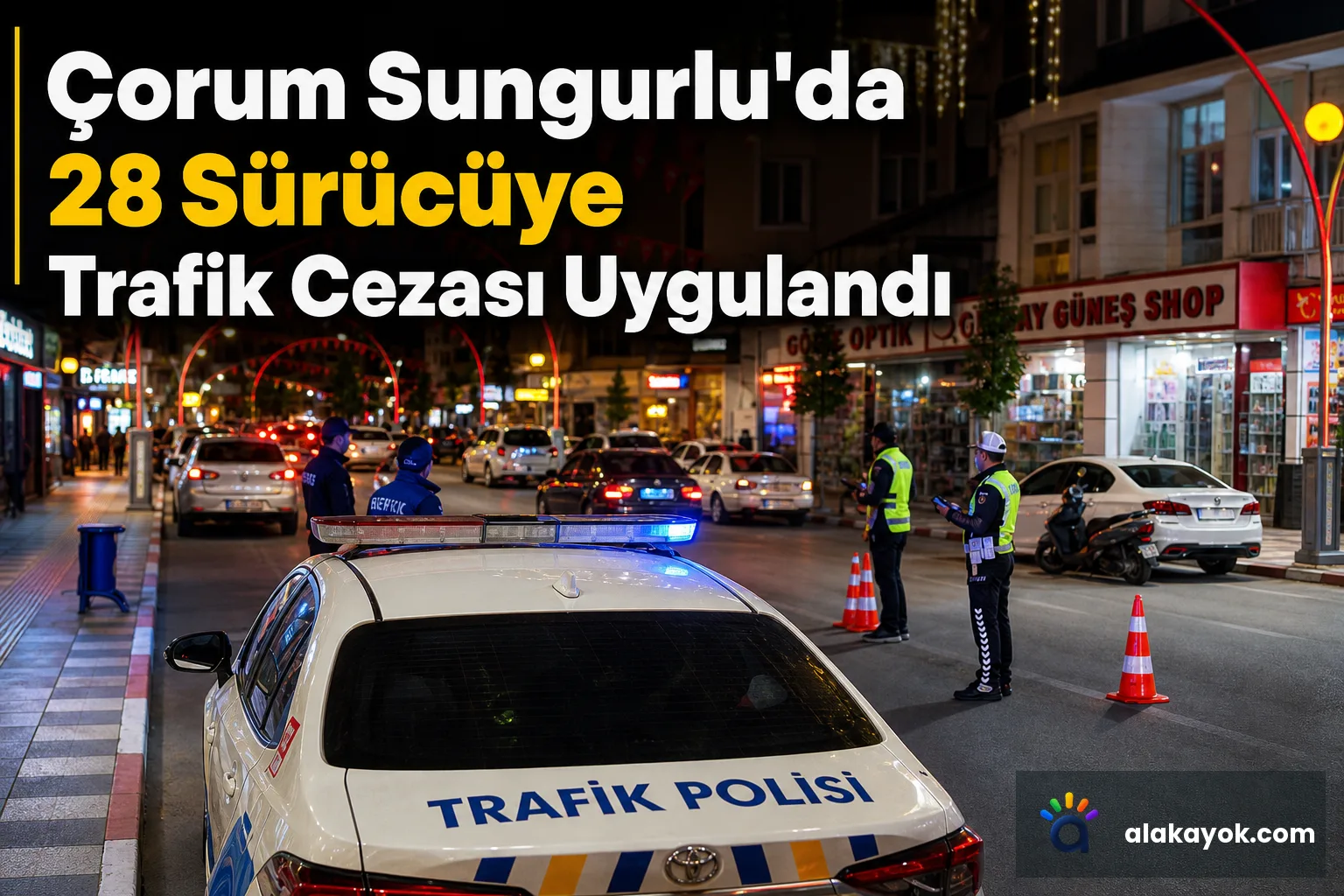 Çorum Sungurlu'da 28 Sürücüye Trafik Cezası Uygulandı