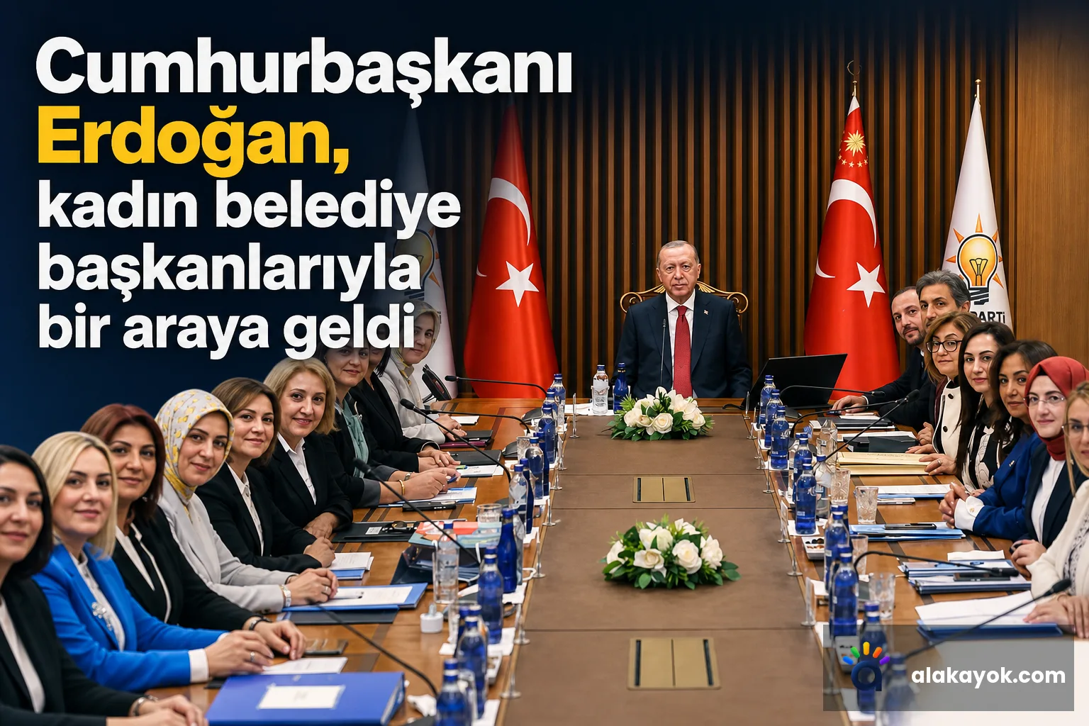 Cumhurbaşkanı Erdoğan, kadın belediye başkanlarıyla bir araya geldi