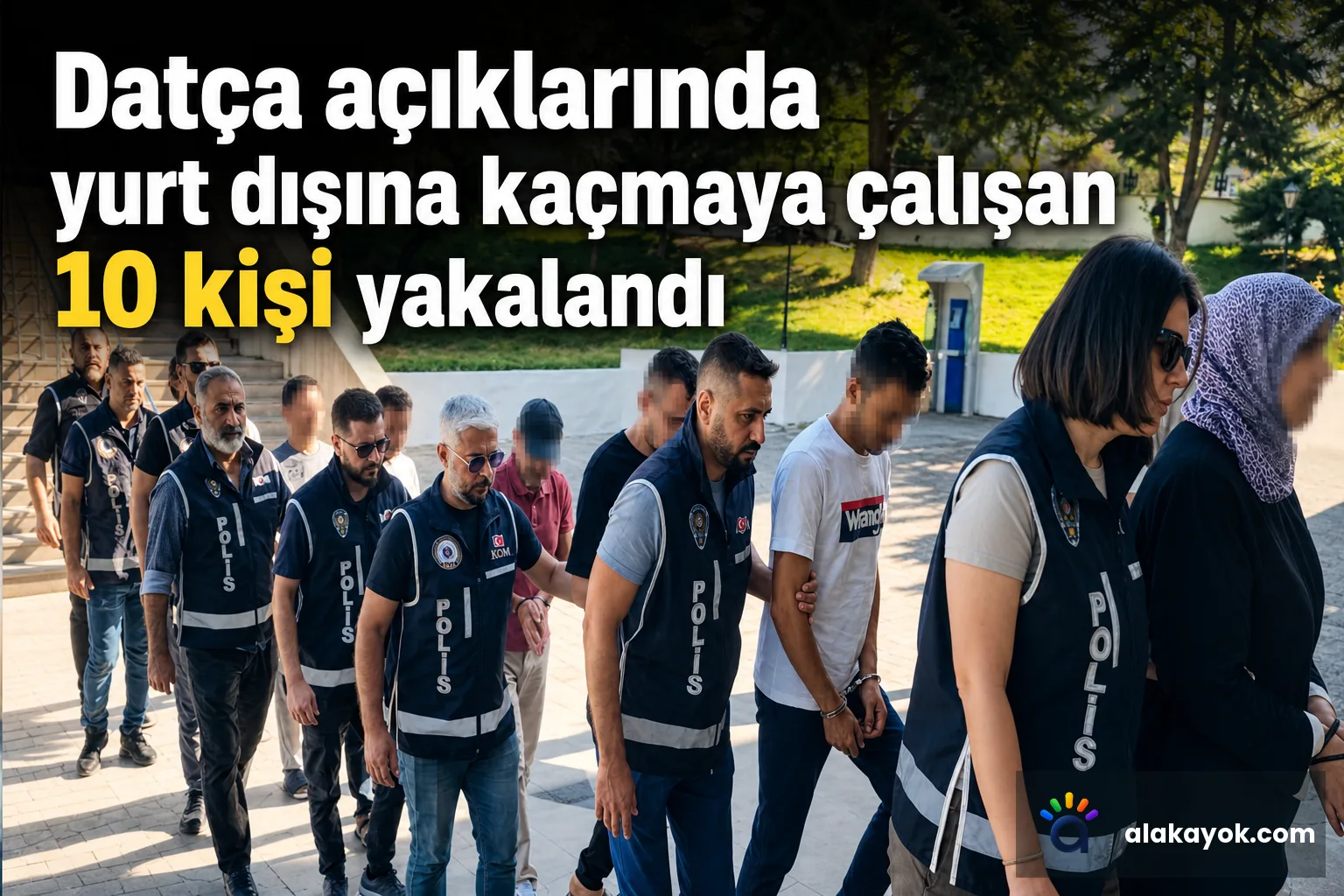 Datça açıklarında yurt dışına kaçmaya çalışan 10 kişi yakalandı
