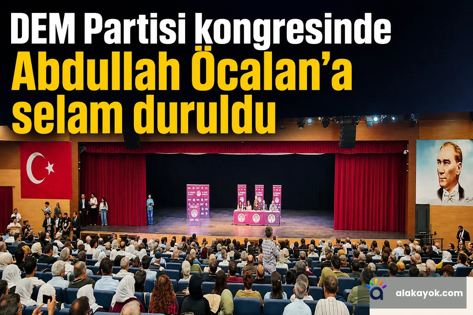 DEM Partisi kongresinde Abdullah Öcalan'a selam duruldu