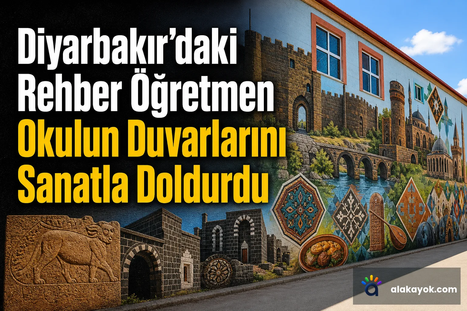 Diyarbakır'daki Rehber Öğretmen Okulun Duvarlarını Sanatla Doldurdu