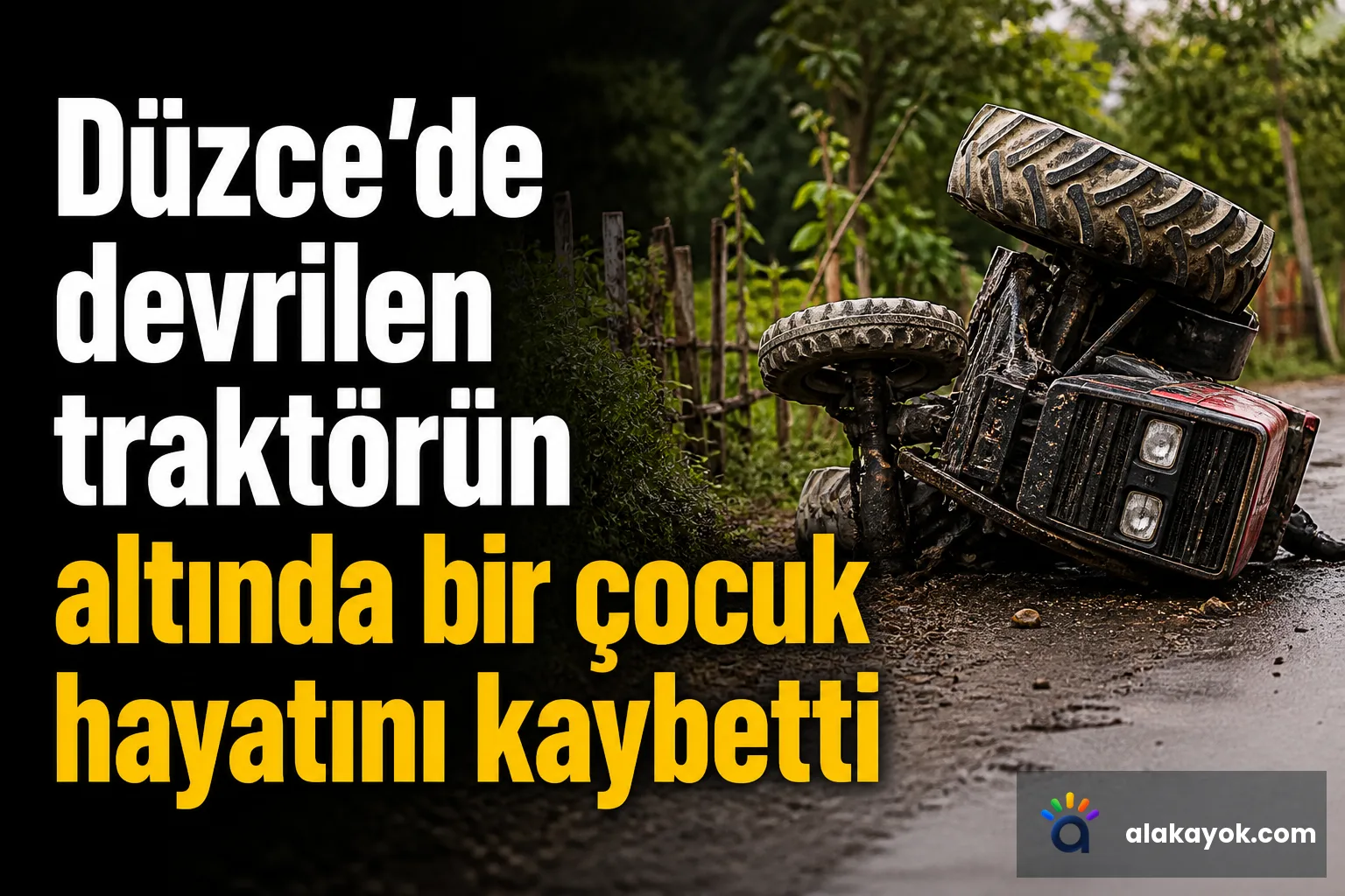 Düzce'de devrilen traktörün altında bir çocuk hayatını kaybetti