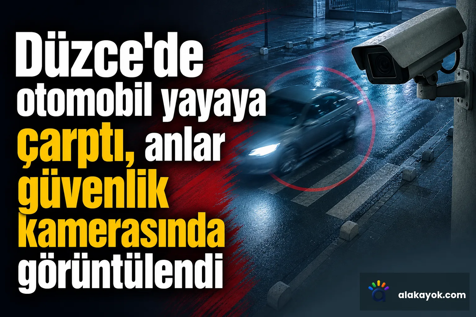 Düzce'de otomobil yayaya çarptı, anlar güvenlik kamerasında görüntülendi
