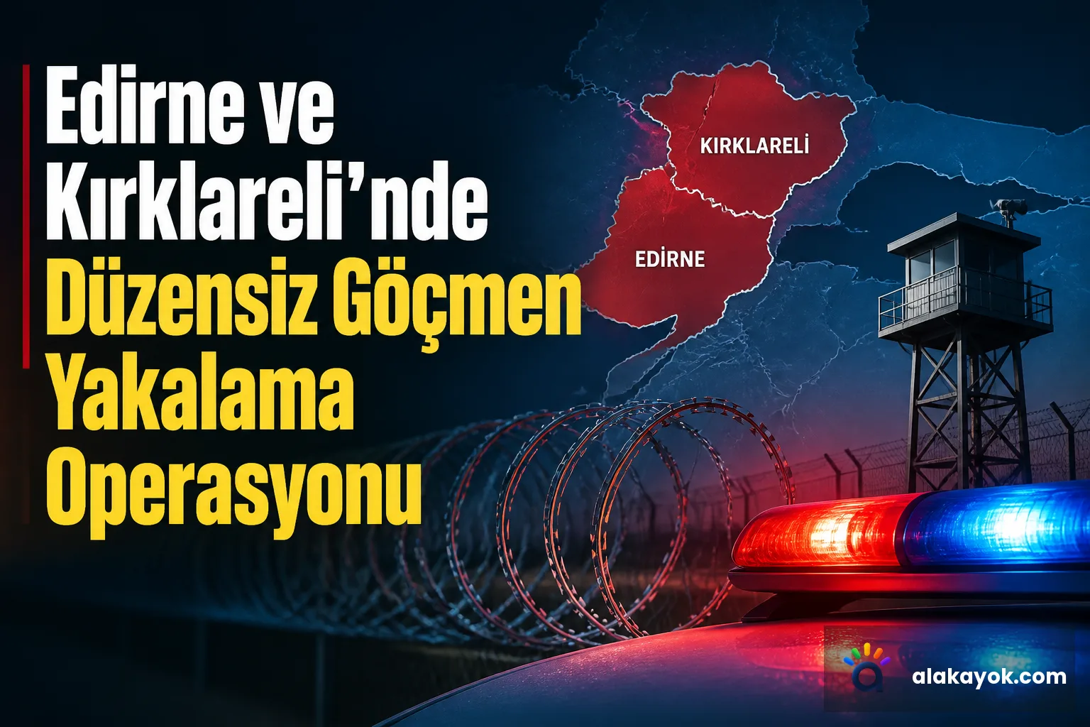 Edirne ve Kırklareli'nde Düzensiz Göçmen Yakalama Operasyonu