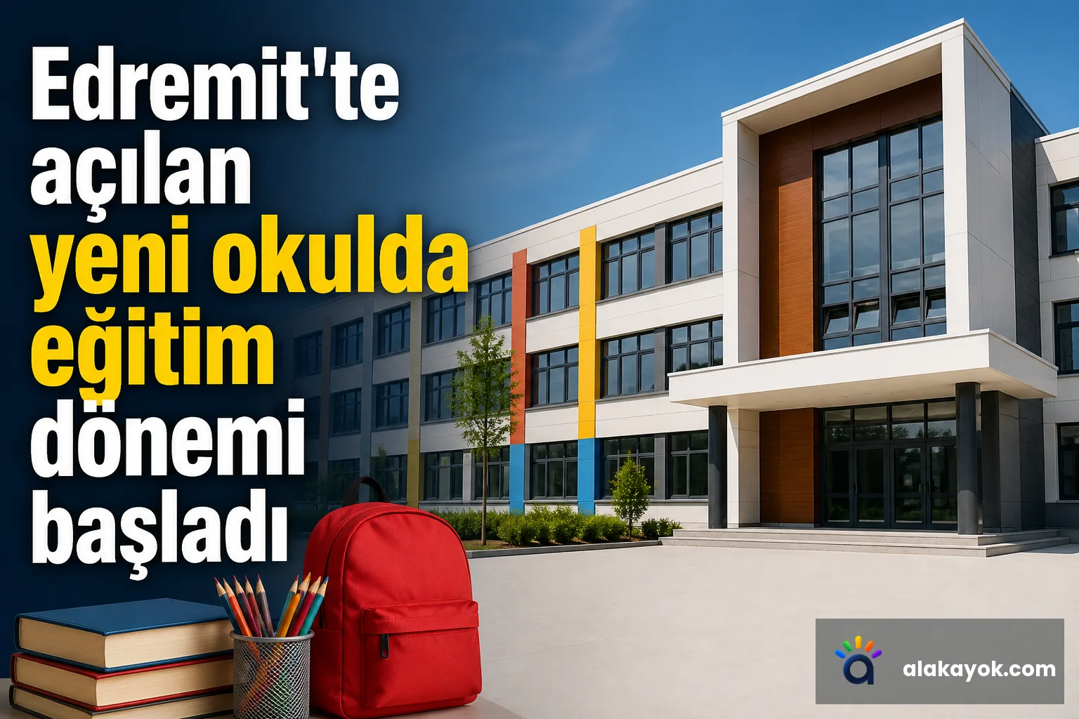 Edremit'te açılan yeni okulda eğitim dönemi başladı