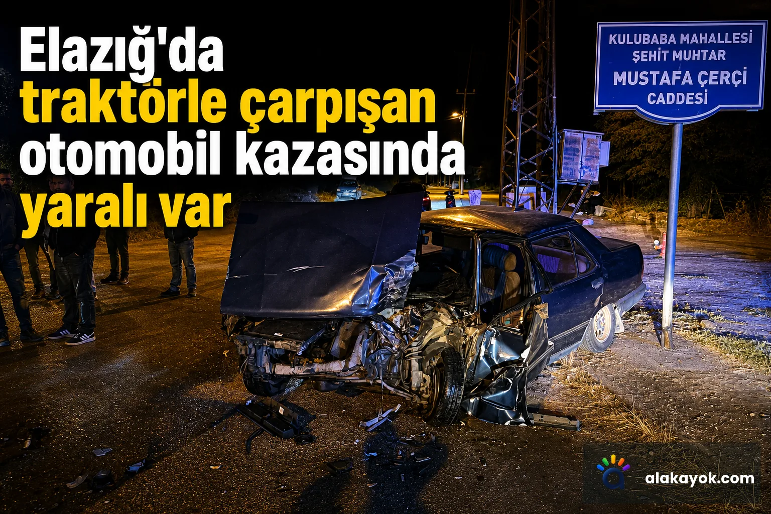 Elazığ'da traktörle çarpışan otomobil kazasında yaralı var