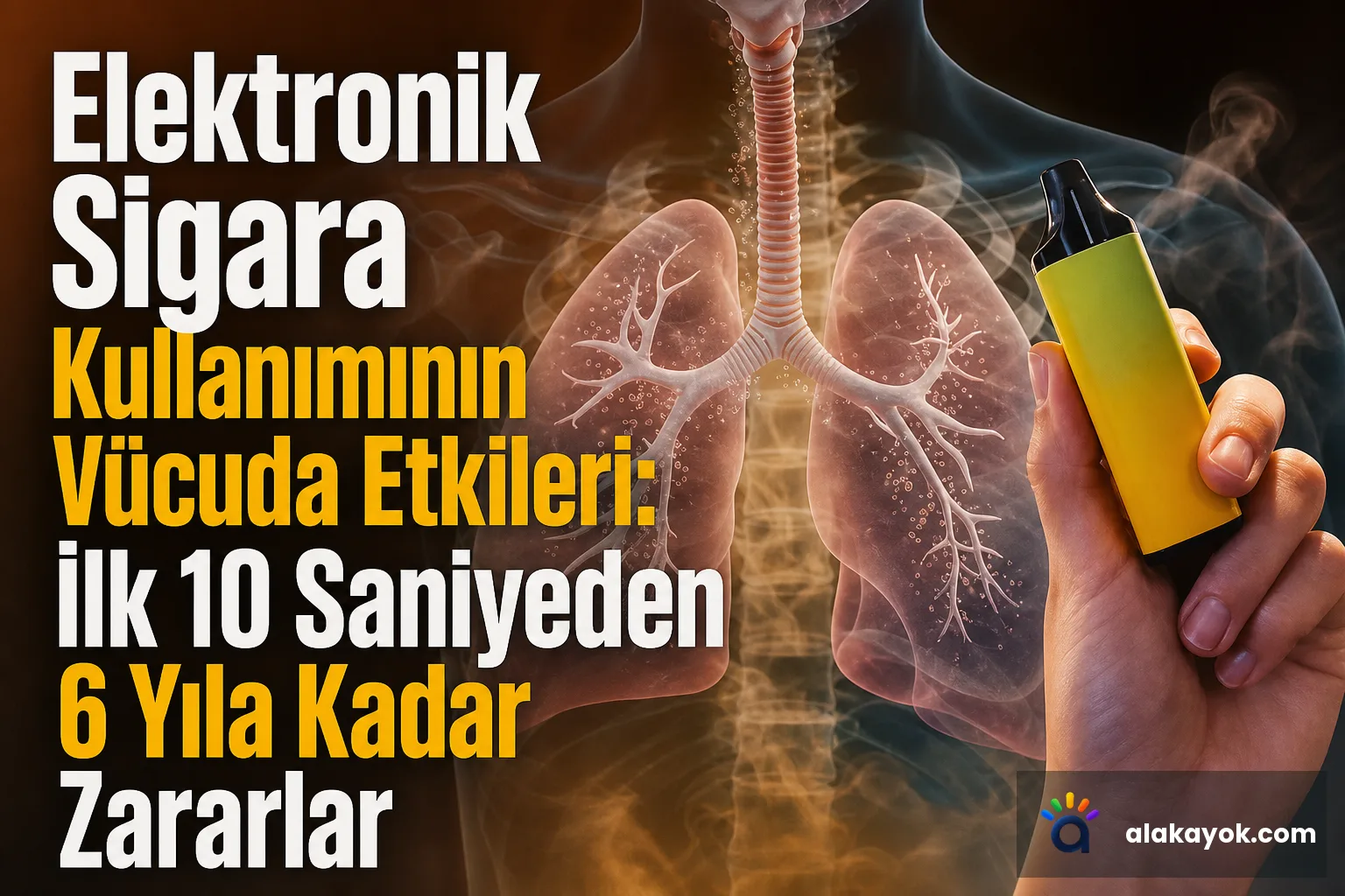 Elektronik Sigara Kullanımının Vücuda Etkileri: İlk 10 Saniyeden 6 Yıla Kadar Zararlar