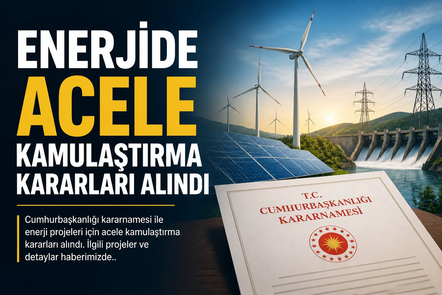 Enerjide Acele Kamulaştırma Kararları Alındı