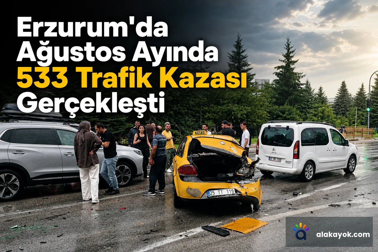Erzurum'da Ağustos Ayında 533 Trafik Kazası Gerçekleşti