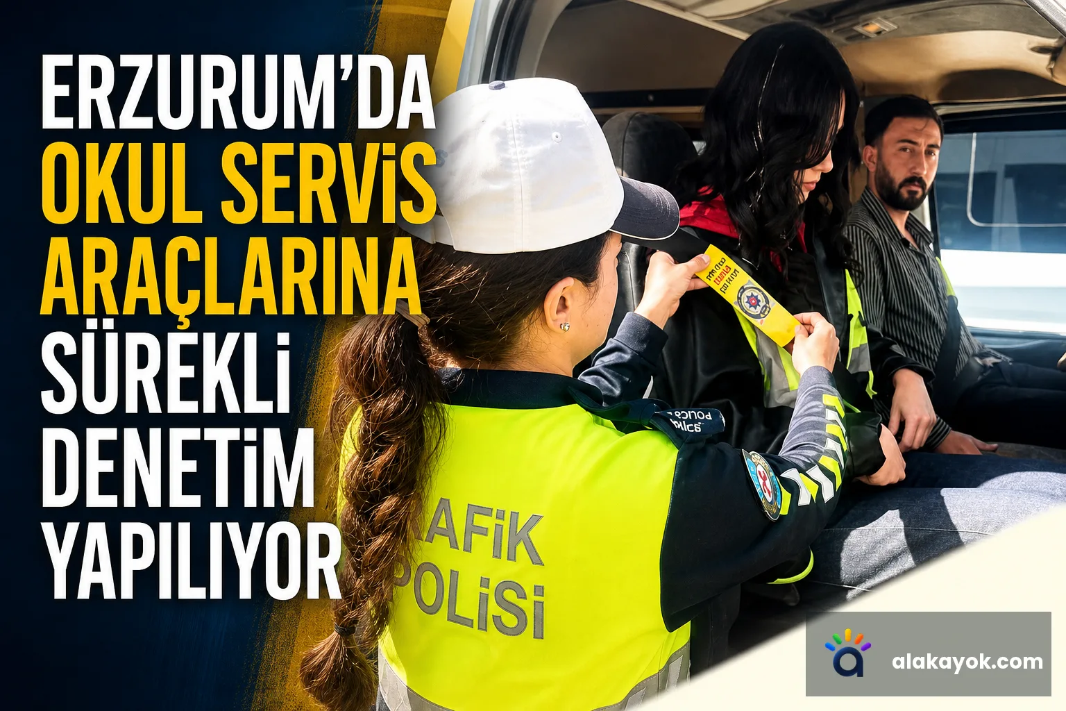 Erzurum'da Okul Servis Araçlarına Sürekli Denetim Yapılıyor