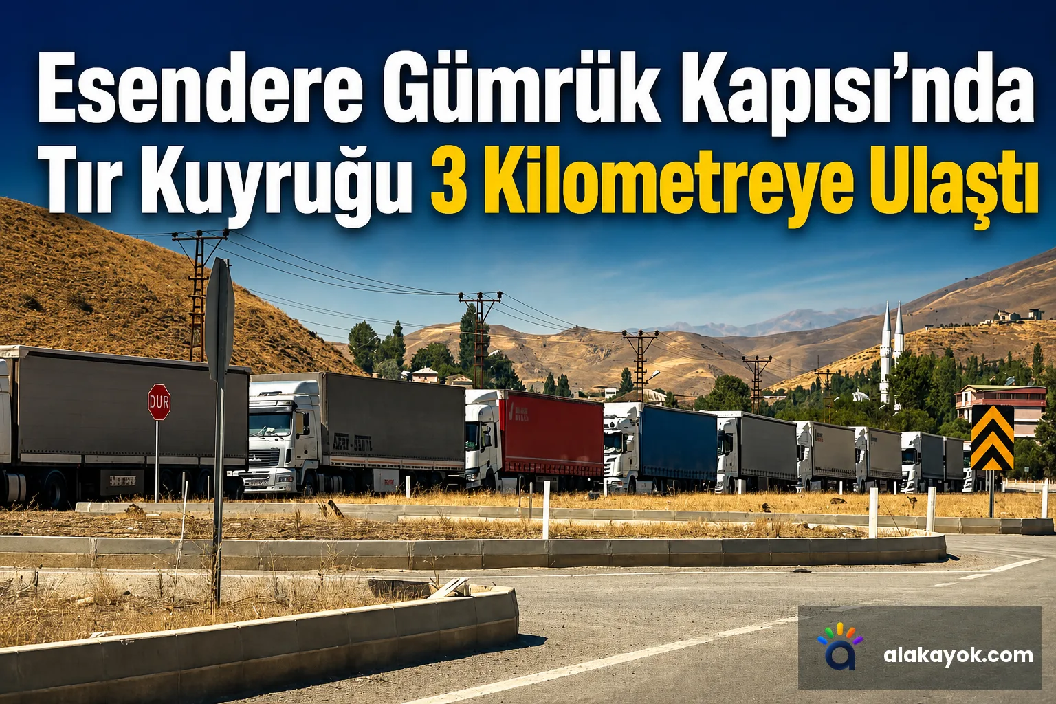 Esendere Gümrük Kapısı'nda Tır Kuyruğu 3 Kilometreye Ulaştı