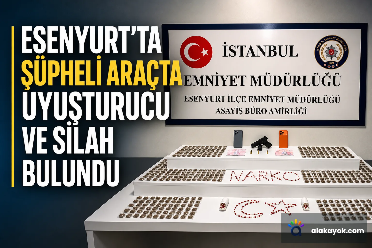 Esenyurt'ta Şüpheli Araçta Uyuşturucu ve Silah Bulundu