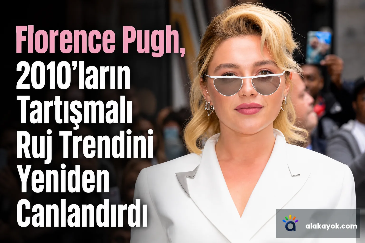 Florence Pugh, 2010'ların Tartışmalı Ruj Trendini Yeniden Canlandırdı