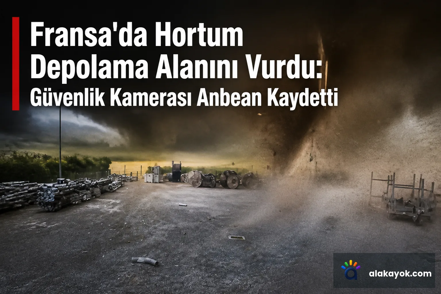 Fransa'da Hortum Depolama Alanını Vurdu: Güvenlik Kamerası Anbean Kaydetti