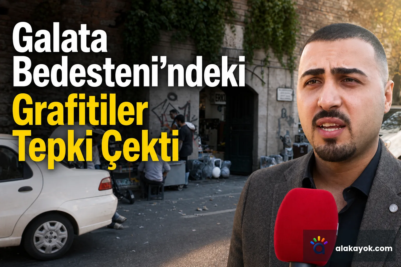 Galata Bedesteni'ndeki Grafitiler Tepki Çekti