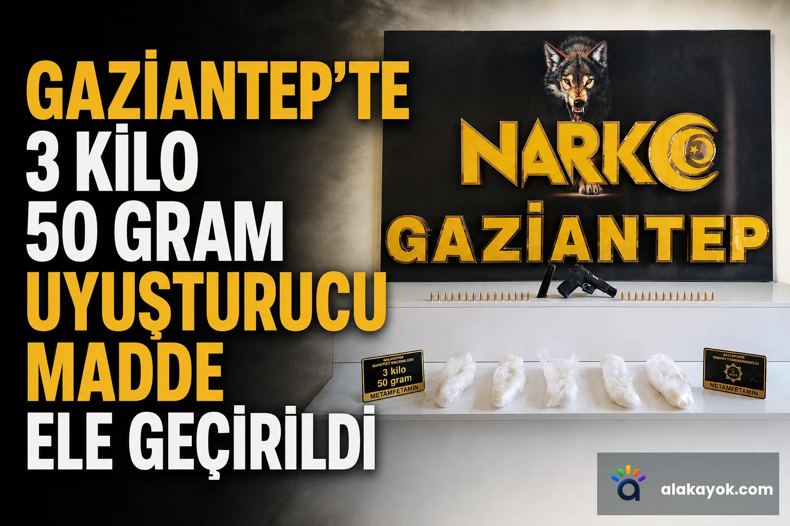 Gaziantep'te 3 Kilo 50 Gram Uyuşturucu Madde Ele Geçirildi