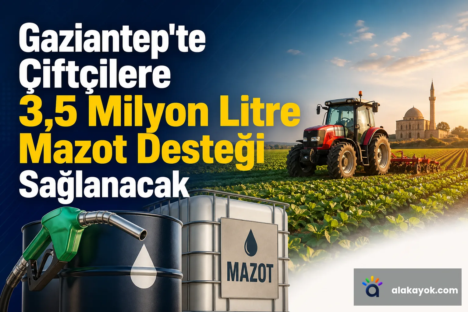 Gaziantep'te Çiftçilere 3,5 Milyon Litre Mazot Desteği Sağlanacak