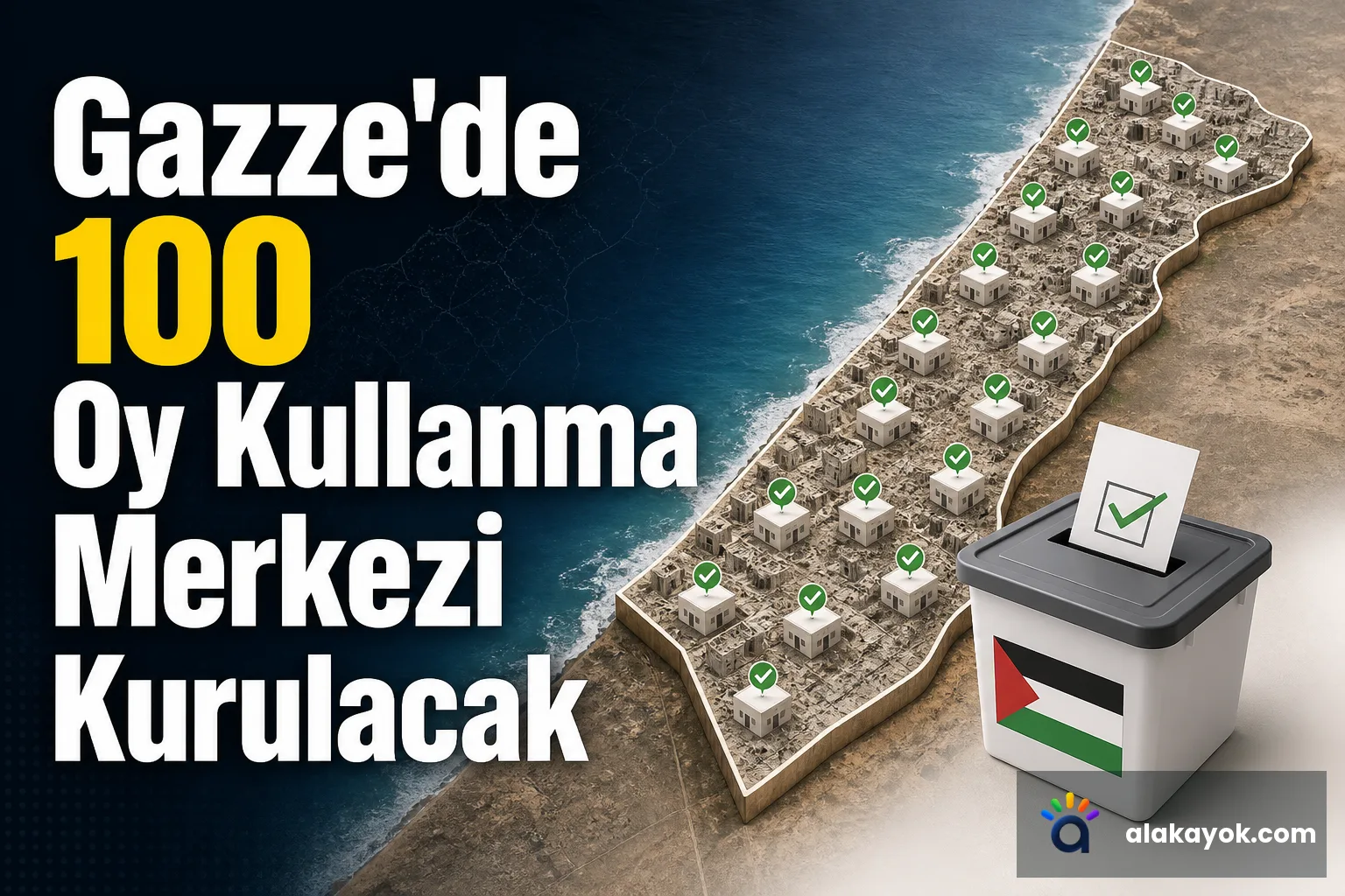 Gazze'de 100 Oy Kullanma Merkezi Kurulacak