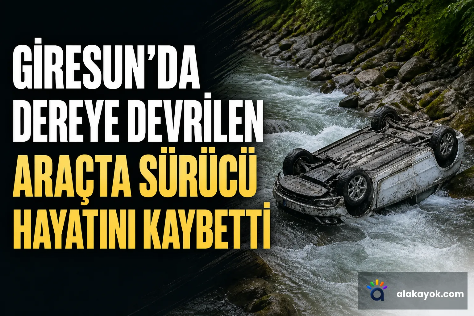 Giresun'da Dereye Devrilen Araçta Sürücü Hayatını Kaybetti