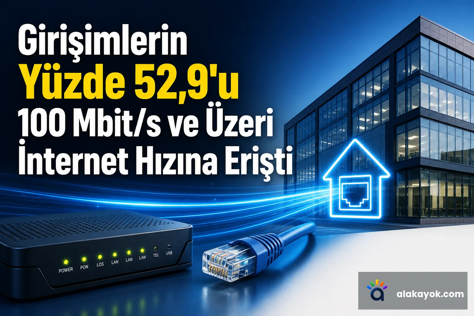 Girişimlerin Yüzde 52,9'u 100 Mbit/s ve Üzeri İnternet Hızına Erişti
