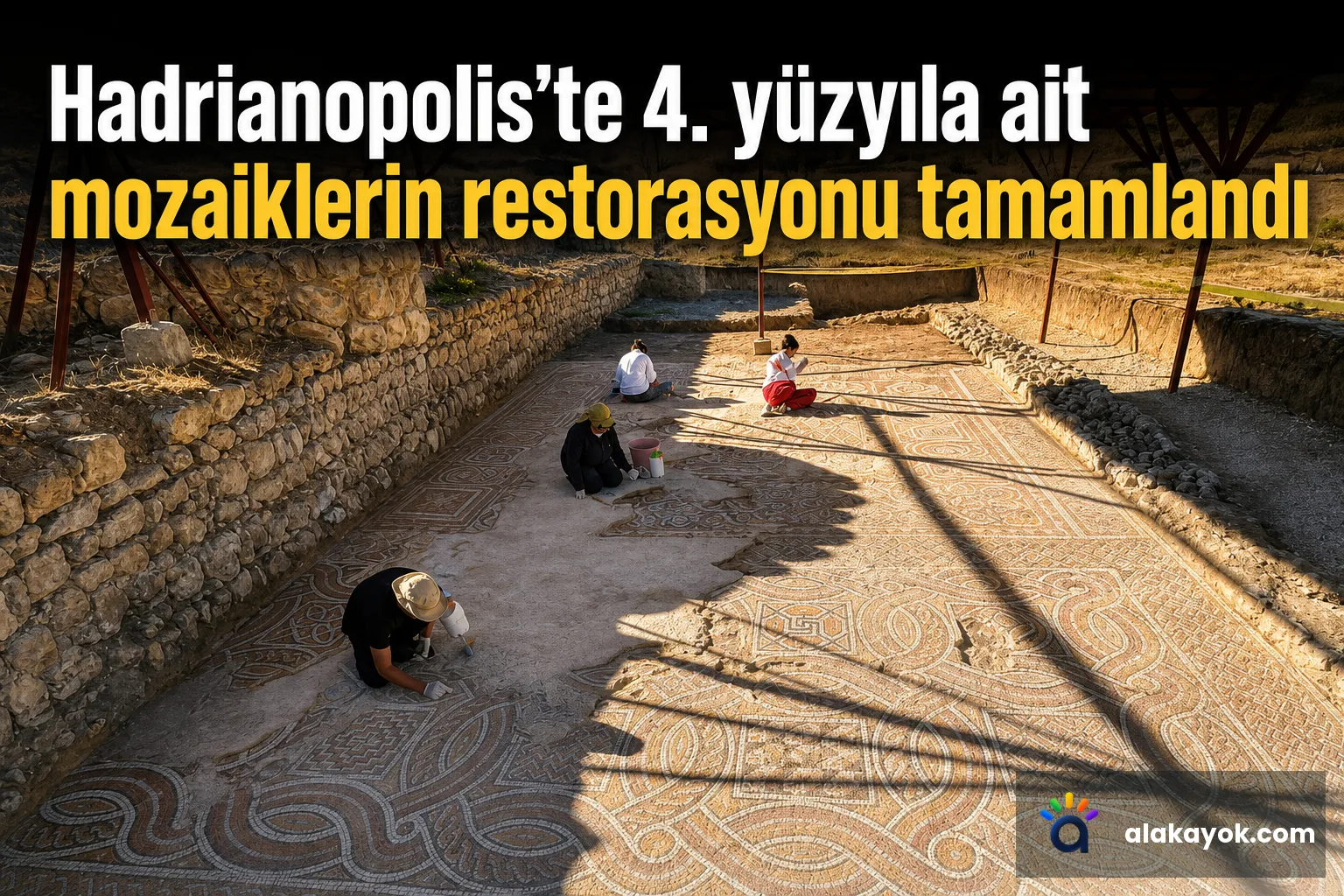 Hadrianopolis’te 4. yüzyıla ait mozaiklerin restorasyonu tamamlandı
