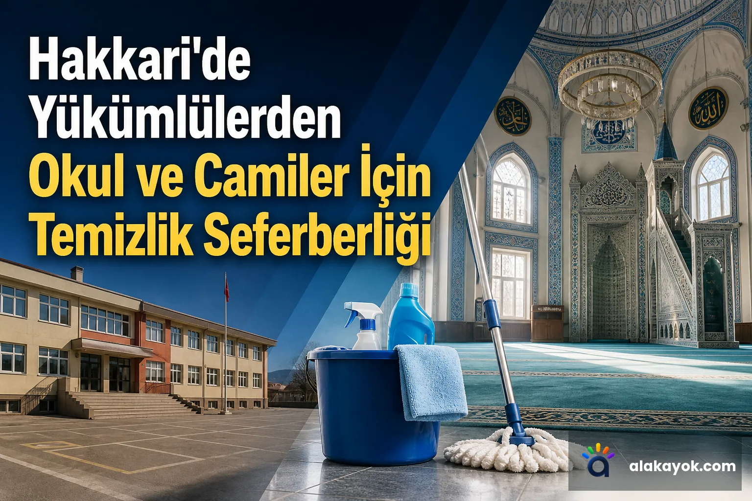 Hakkari'de Yükümlülerden Okul ve Camiler İçin Temizlik Seferberliği