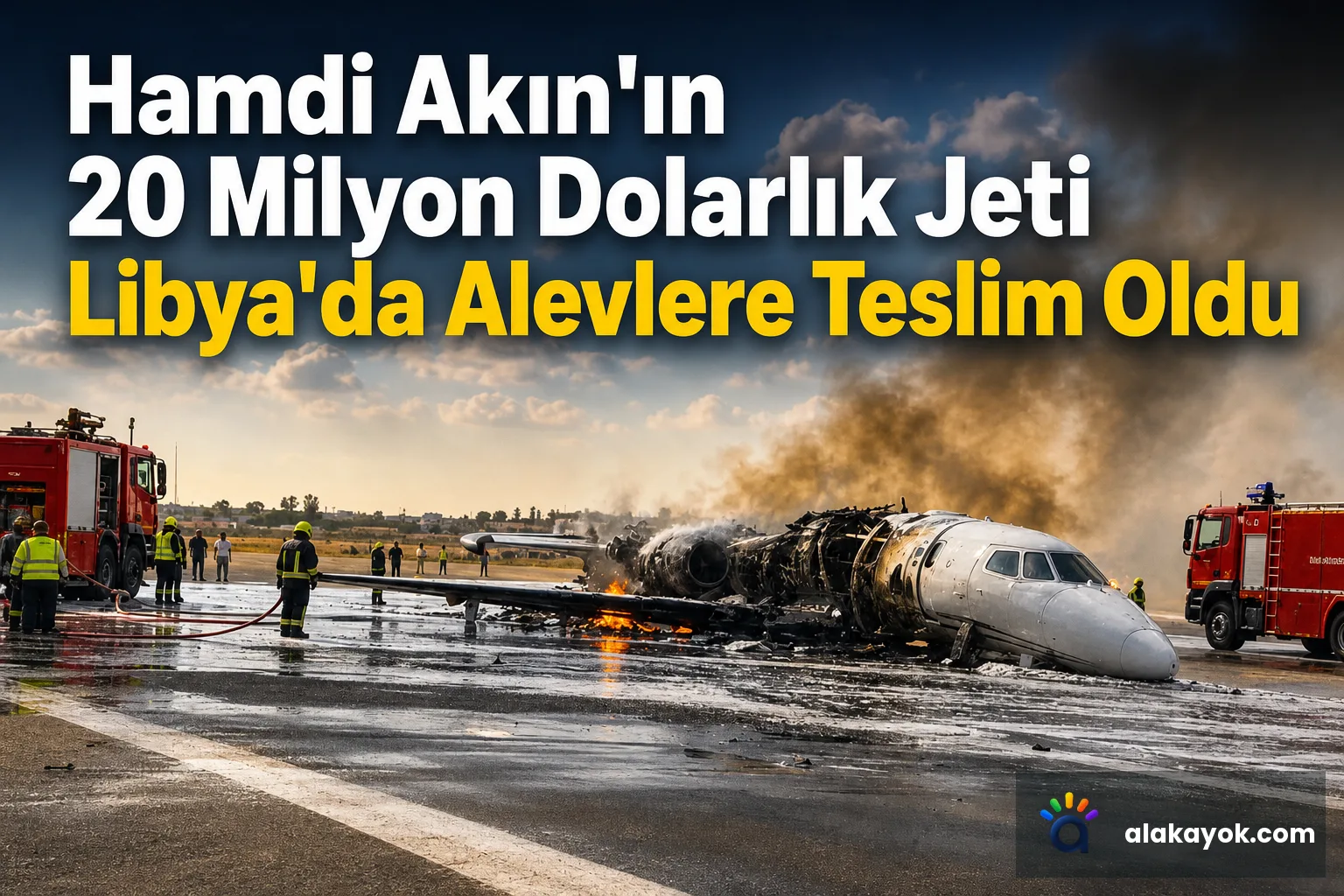 Hamdi Akın'ın 20 Milyon Dolarlık Jeti Libya'da Alevlere Teslim Oldu