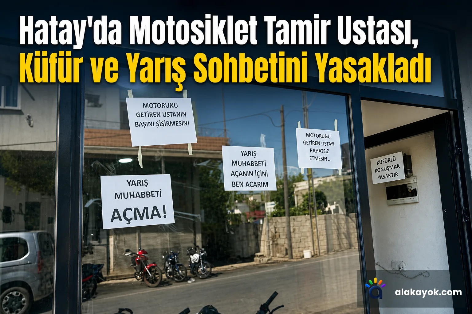 Hatay'da Motosiklet Tamir Ustası, Küfür ve Yarış Sohbetini Yasakladı