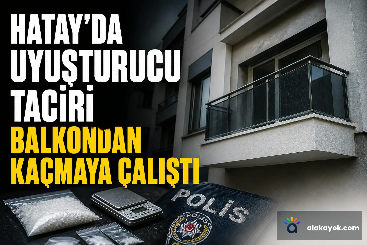 Hatay'da Uyuşturucu Taciri Balkondan Kaçmaya Çalıştı