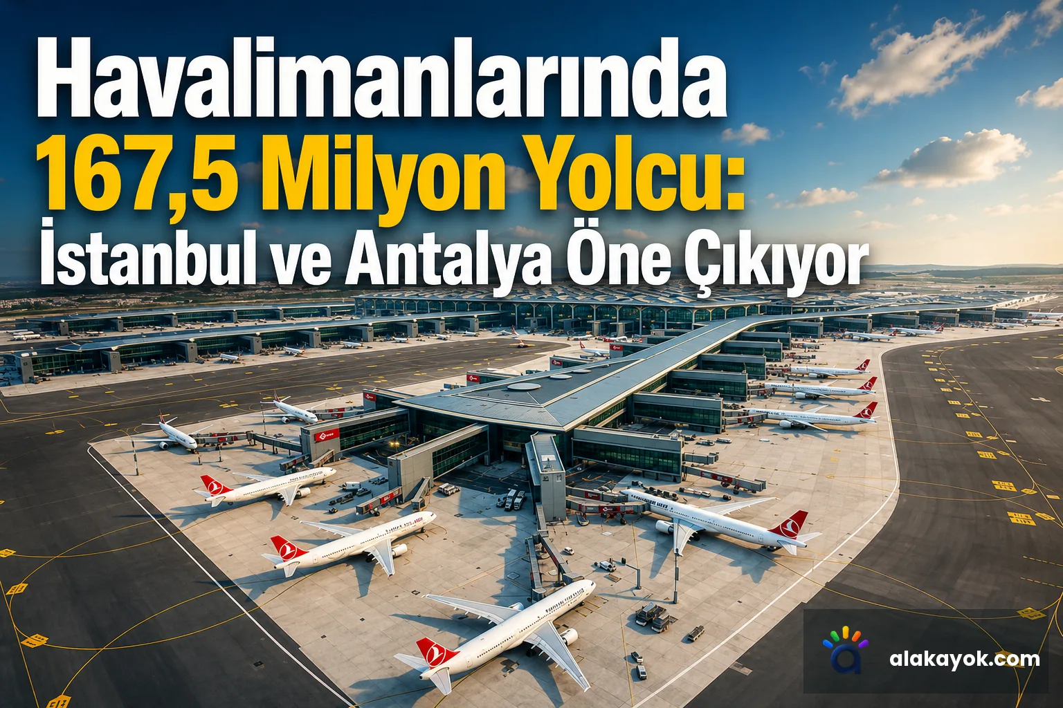 Havalimanlarında 167,5 Milyon Yolcu: İstanbul ve Antalya Öne Çıkıyor