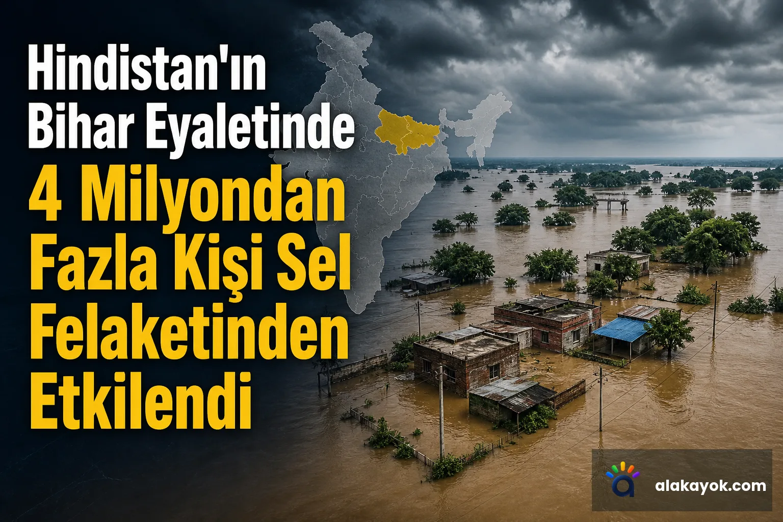 Hindistan'ın Bihar Eyaletinde 4 Milyondan Fazla Kişi Sel Felaketinden Etkilendi