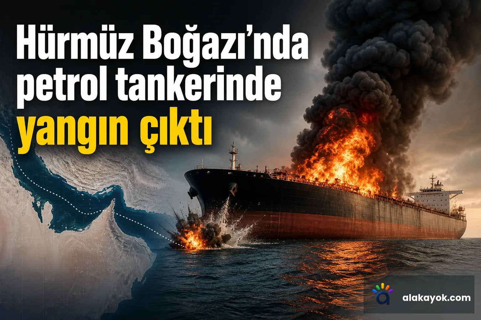 Hürmüz Boğazı'nda petrol tankerinde yangın çıktı