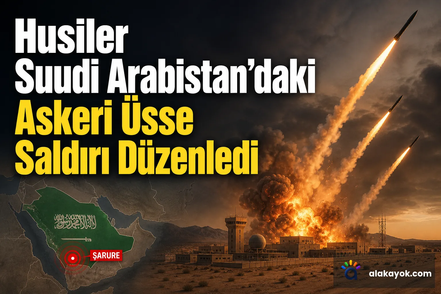 Husiler Suudi Arabistan'daki Askeri Üsse Saldırı Düzenledi