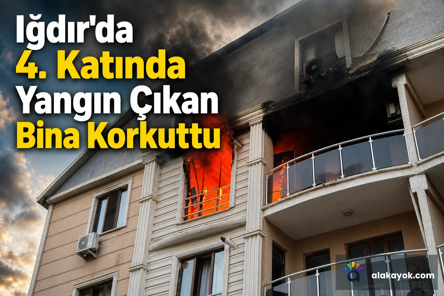 Iğdır'da 4. Katında Yangın Çıkan Bina Korkuttu