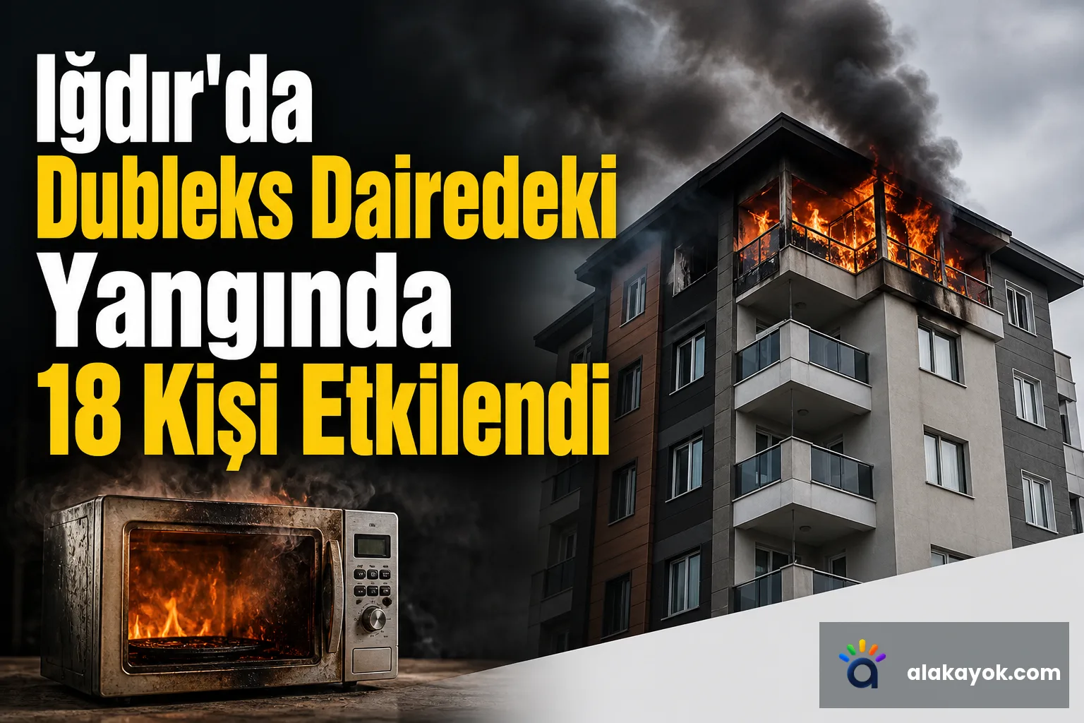 Iğdır'da Dubleks Dairedeki Yangında 18 Kişi Etkilendi