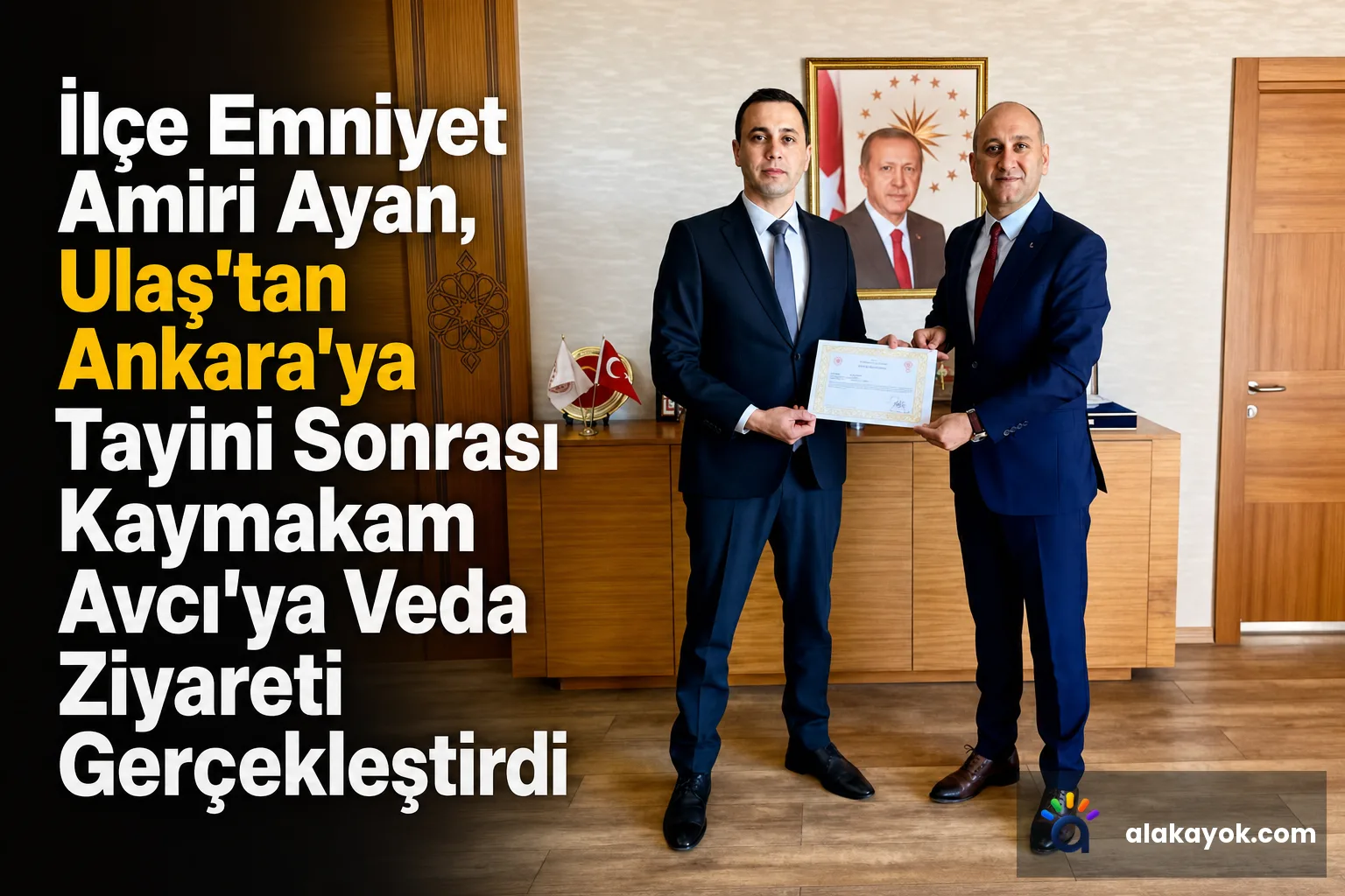 İlçe Emniyet Amiri Ayan, Ulaş'tan Ankara'ya Tayini Sonrası Kaymakam Avcı'ya Veda Ziyareti Gerçekleştirdi