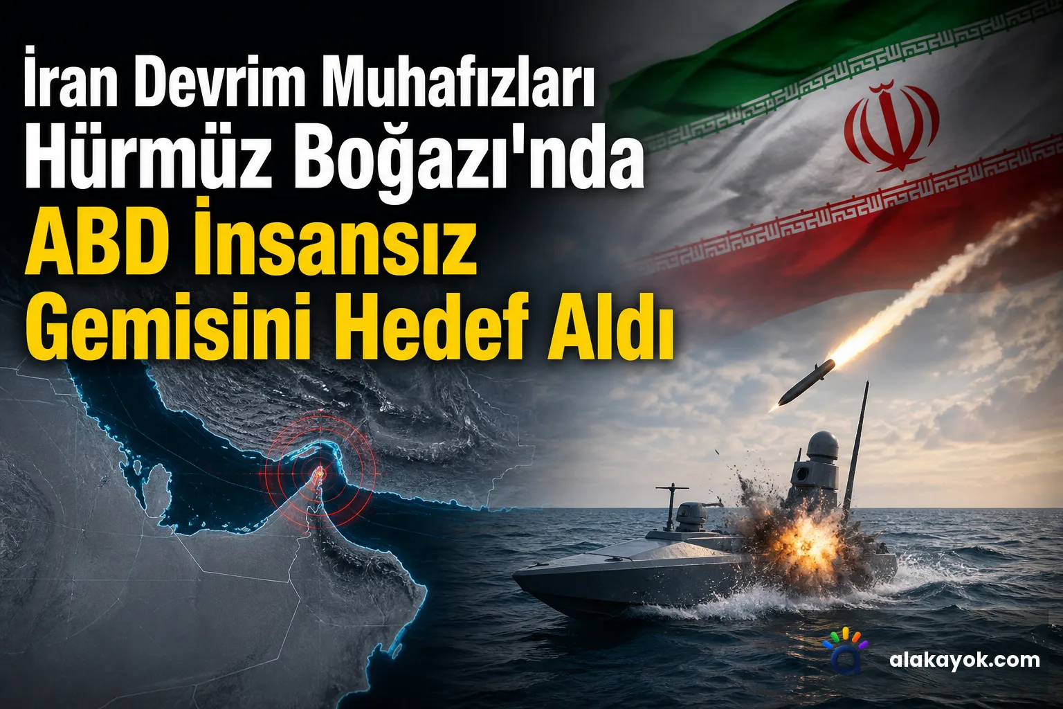 İran Devrim Muhafızları Hürmüz Boğazı'nda ABD İnsansız Gemisini Hedef Aldı