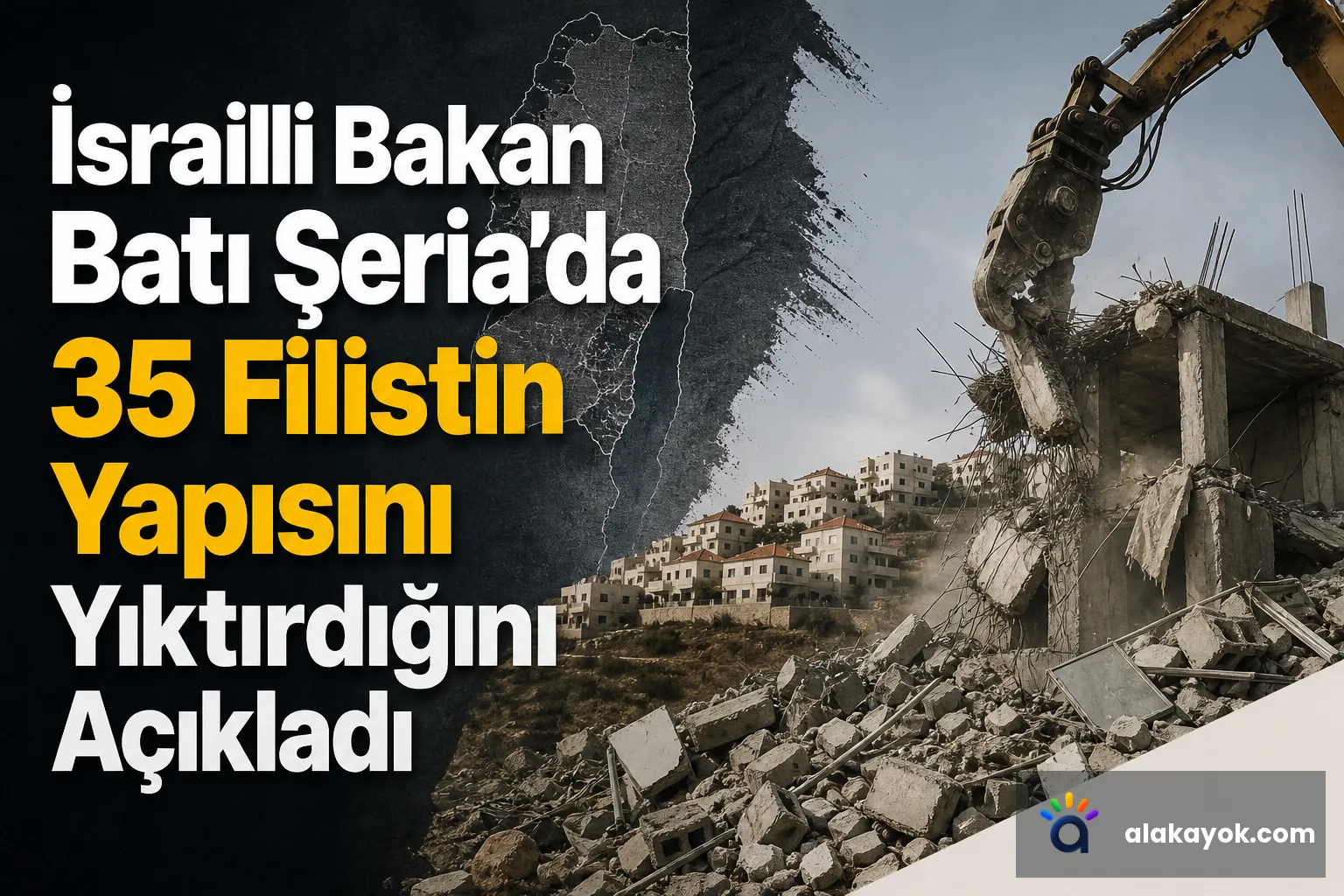 İsrailli Bakan Batı Şeria'da 35 Filistin Yapısını Yıktırdığını Açıkladı