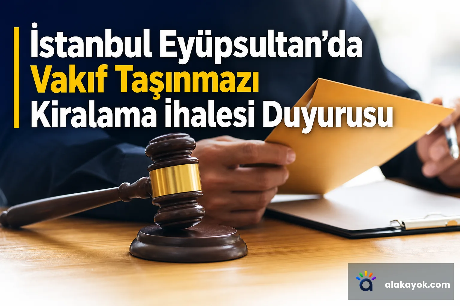 İstanbul Eyüpsultan'da Vakıf Taşınmazı Kiralama İhalesi Duyurusu